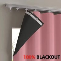 Curtains for Living Room Bedroom Partition High Shading Protection Hook Drapes 2025 New 1PC Pink Blackout Window Door