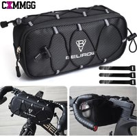 CXMMGG 1PCS Bike Handlebar Bag, Bicycle Front Roll Bag Waterproof Zipper, Removable Straps & Shoulder Strap for Cycling Travel