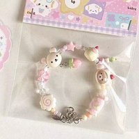 Kawaii Rilakkumas Bracelet Big Head Original Custom Beaded Drawstring Bracelet High Beauty Cute Woven Hand Rope Gift Girls Toys