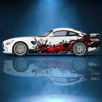 Splash ink abstract stripes Car side sticker vinyl paper racing accessories wrap design uniform vector abstract printed decal
