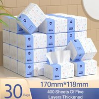 Manhua Facial Tissue 400 Sheets Per Pack Virgin Wood Pulp Thickened Soft Absorbent Household Napkins Daily Toilet Paper Towels
