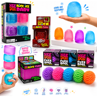 Schylling NeeDoh Nice Cube Ice Cube Fuzz Ball Sensory Fidget Toy, Stress Relief Squeeze Toy for ADHD Anxiety, Choose 1 Pc Style