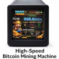 Smart Crypto Mining Display Mini Bitcoin Miner Monitor Plug & Play WiFi Real-Time Hashrate USB Powered