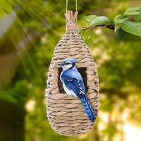 Outdoor Hand-Weaved Decorative Bird House Cage Shelter Creative Hanging Parrot Nest Bird's Nest with Weaved Design Garden Decor