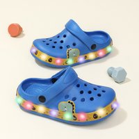 Summer Children Hole Sandals LED Lighted Flashing Light Shoes Boys Girls Beach Sandals Kids Breathable Non-slip Fashion Sneakers