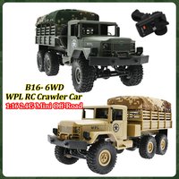 WPL B16 1/16 RC Truck 6WD Remote Control Climbing Car RTR 2.4G Mini Full Scale Electric toy Model Crawler Car for Adult/Children