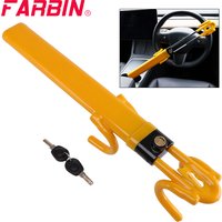 FARBIN Double Hook Locks Heavy Duty Double Anti Theft Wheel Car Lock Steering Wheel Lock Adjustable Length Safety Tool Accessory