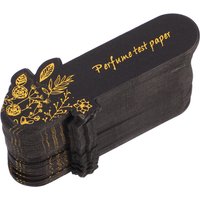 100Pcs Black Fragrance Test Strips Gold Foil Accented Perfume Blotter Paper for Scent Evaluation Aromatherapy Oil Testing