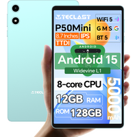 Teclast P50 Mini 8.7" Tablet Android 15 12GB(4+8GB Expansion)RAM 128GB ROM UP TO 1TB T606 8-Core 5000mAh Widevine L1 Type-C GPS