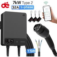 dé Wallbox 7,4kW Typ 2 32A 1-Phasen APP-Steuerung Elektroauto-Ladestation RFID-Karte EVSE Heimladestation 5m 7,5m 10m 12,5m 15m Kabel