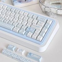 MAIMOOO Light Blue Fish Keycap Cherry Profile PBT Thermal Sublimation Custom Simple Gentle Keycaps for Mechanical Keyboard Gifts