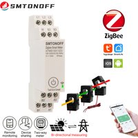 Zigbee Tuya Threee Phase 100A Smart Energy Power Monitor with External Current Transformer CT 380V /415V 50Hz 60Hz