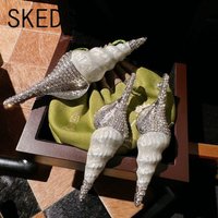 SKEDS High-end Conch Brooches Full Rhinestones Vintage Count Brooch Accessories Women Girl Coat Buttons Corsages