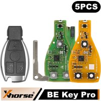 Xhorse VVDI BE Key Pro, version améliorée, 5 pièces, pour coque de clé intelligente Benz, 3 boutons, XNBZ01EN, pour outil VVDI MB