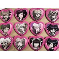 Anime Danganronpa Nagito Komaeda Yasuhiro Taeko Kokichi Oma Cosplay Heart-shaped Badge Brooch Cartoon Emblem Breastpin Xmas Gift