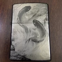 Zippo Black Ice Fish Pattern Windproof Collection in box