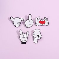 Creative Love Gesture Enamel Pins cartoon pattern Brooch Backpack Lapel Badge Jewelry Gift for Friends