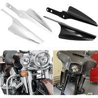 Motorcycle Chrome/Black Fork Front Wind Baffle Windshield Deflector Trim For Harley Touring Road King Street Glide CVO 1995-2021