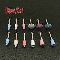 12pcs/10pcs/pack Dental Silicone Grinding Heads Teeth Polisher for Low-speed Machine Polishing Dental Tools Dentistry Lab