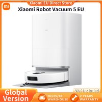 Globale Version Xiaomi Roboterstaubsauger 5 APP-Steuerung, intelligente Sprachsteuerung, 20000Pa Saugkraft, Staubsauger mit ausziehbarem Wischmopp und Seitenbürste, Selbstreinigung (X20+ x20 Upgrade)