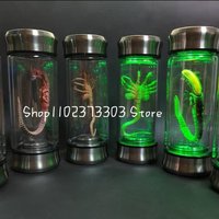 Alien - Themed Specimen Glow Jar - LED Sci-fi Night Light, Mysterious Creature Glass Container Decor for Home Desktop Collection