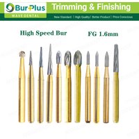 WAVE Dental Tungsten Carbide Burs Trimming Finishing Bur 12 Bladed Gold Plated TF Dental Drill For High Speed Handpiece