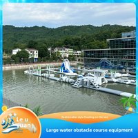 Large Inflatable Water Park Inflatable Water Obstacle Course For Adults Kids Commercial Splash Pad Pool With Frame Slide