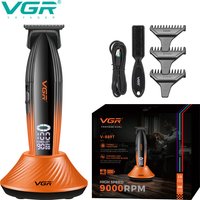 VGR high-end electric hair clipper 9000 RPM professional grade hair trimmer gradient color metal body carving push shear V-889T