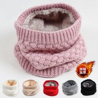 Winter Warm Ring Scarf Women Solid Color Knitted Neck Warmer Outdoor Full Face Mask Snood Neck Scarves Bufanda Cycling Muffler