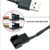 USB to 4Pin Fan Convert Cable with Adjust Switch PWM 5V to 12V Boots Cable USB Sleeved PC Fan Power Adapter USB 3pin Connector