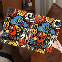 Red Graffiti Pattern Tablet Case For iPad Mini 6 7 Pro 2025 Air 4 5 M3 M2 1 2 M4 11inch 11th 10th 9th 8th 7th 12.9inch