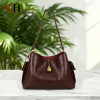 CH Large Capacity Embossed Shoulder Bag Simple Fashionable Daily Commuter Adjustable Strap Womens Handheld Tote Bag image 4