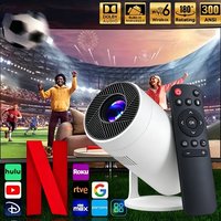 4K Support Mini Projector WiFi&BT Full HD 200ANSI Portable Projector, 210° Rotatable Stand, Auto Keystone Home Theater Projector