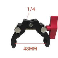 Metal Magic Clamp arm With 1/4 Inch and 3/8 Inch Holes Suitable for Micro-SLR Cameras Monitors Lights and Microphone Stands