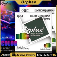 Orphee Q25C Electric Guitar Strings Colourful and Cool High Carbon Steel Hexagonal Core Guitar Strings Guitar Accessories