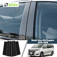 Glossy Black Carbon Fiber Window Door Deal B C Pillar Post Cover Sticker For Toyota Noah Voxy 80 Esquire 2014-2019 2015 2016