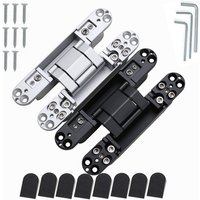2PCS 40/80KG Weight Heavy Dyty Wooden Door 180Degrees Opening Adjustable Hidden Hinge Casement interior Gate Invisible Hinge
