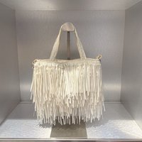 Casual Tassel Woven Women Shoulder Bags Handmade Fringe Lady Handbags Summer Beach Large Tote Bag Big Shopper Purse for Vacation