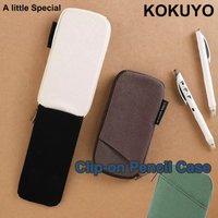 KOKUYO CLICASE Magnetic Pencil Case Secure Book-Style Magnet Closure Zipper Canvas Pen Pouch Aesthetics Office School Supplies