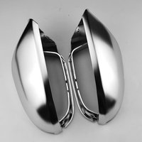 For Audi A6 C7 S6 RS6 2013+ Matte Chrome Silver Rearview Mirror Cover Protection Cap Car Styling