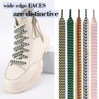 1 Pair Wave Patterned Woven Shoelaces,Flat Shoe laces 1.5cm Wide Shoelaces for Athletic Running Sneakers Shoes Boot Strings