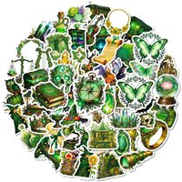 10/30/56pcs Magic Green Forest Witch Stickers Vintage Aesthetic Art Cartoon Decals Skateboard Phone Laptop Bike Gothic Sticker