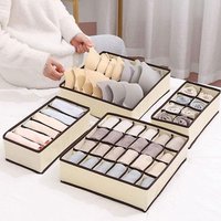 6/7/8/24 grids Bra Underwear Organizer Storage Box Pants Scarf Tie Foldable Stackable Organizer Space-Saving Drawer Divider