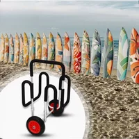 Portable Detachable Dual SUP Aluminum Cart Surfboard Trailer for 2 Paddle Boards Foldable Kayak Water Sport Transport