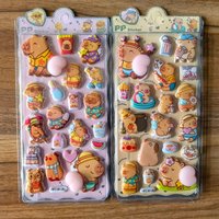 Capybara Themed PP Sticker Set (2 Pcs) - Fun Embellishments for Planners & Handcrafts RecordingYourLife Store