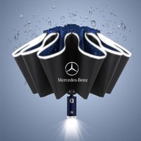 Car Fully Automatic Folding Umbrella LED Flashlight UV Umbrellas For Mercedes benz E GLK CLS A W204 W213 W221 ML ABR Accessories