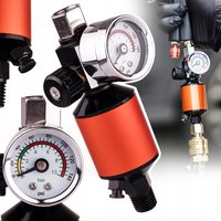 Professional 3 Orange Spray Gun Air Pressure Regulator, Pressure Gauge Air Flow Control Valve, Pressure Gauge, Filtration Tool