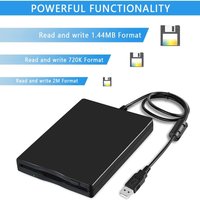USB Floppy Disk Reader Drive 3.5" External Portable 1.44 MB FDD Diskette Drive for Mac Windows 10/7/8/XP/Vista PC Laptop Desktop
