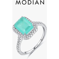 MODIAN 925 Sterling Silver Luxury Paraiba Tourmaline Rings For Women Wedding Engagement Band Fine Jewelry Anniversary Gifts
