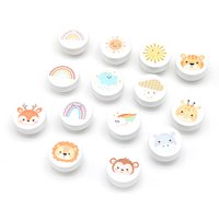 6/8PCS Wood Furniture Drawers Knobs Kitchen Cupboard Wardrobe Pulls Wooden Door Handles Children's Room Animal